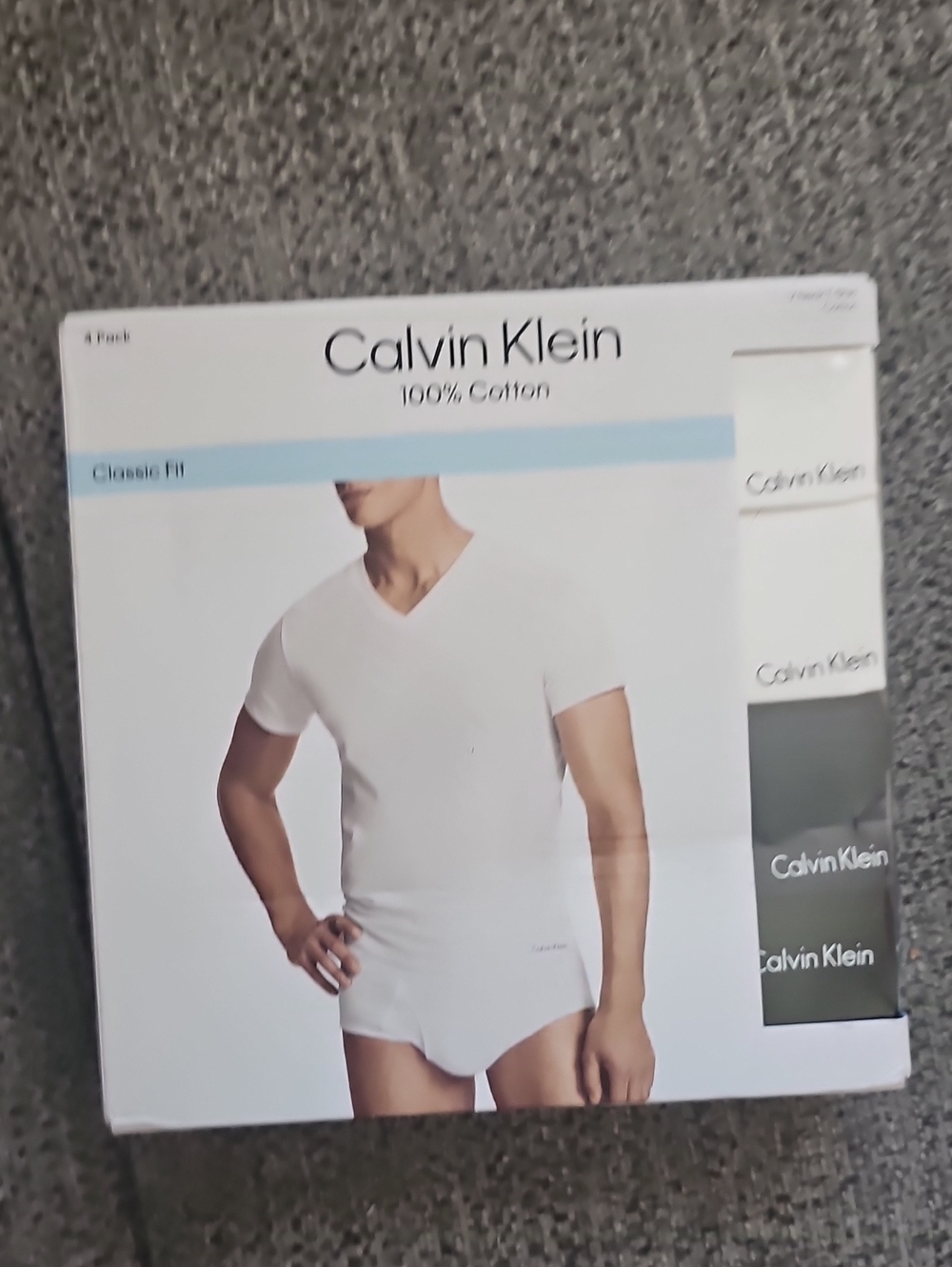 Calvin Klein White V-Neck Undershirt 4-Pack